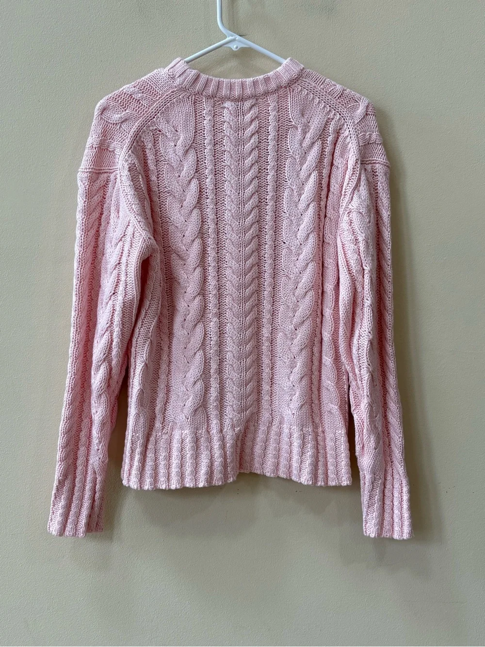 J.Crew Cable-knit Crewneck Sweater in Delicate Bloom